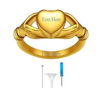 Richsteel Ashes Ring Gold Personalised Claddagh Irish Jewellery Cremation Rings