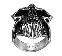 Richsteel Custom Gothic Rings Skull For Men Boys Thumb Ring Silver Punk Biker Skeleton Halloween Jewellery Personalised