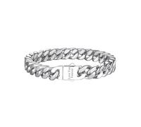 Richsteel Custom Name Silver Chain Mens Cuban Bracelets Stainless Steel Curb Link Chains Chunky Heavy Duty Bracelet Miami Jewellery 9mm Width 21cm Length Personalise