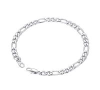 Richsteel Figaro Chain Bracelet Smooth NK 3:1 Style Chain 5MM Wide 21CM Length 316L Stainless Steel Women Jewelry Street Style Figaro Bracelet