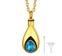 Richsteel Girls Cremation Jewellery for Ashes Memory Necklaces Women December Birthstone Necklace for Mothers