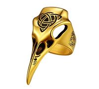 Richsteel Gold Thumb Rings For Women Celtic Jewellery Chunky Bird Skull Crow Rings Men