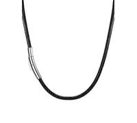 Richsteel Leather Necklace Cord Cool Boys Chain Mens Pendant Making Womens Black Rope Braided Necklaces