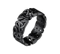 Richsteel Men's Rings Stainless Steel Irish Knot Thumb Ring Size Z+3, Black