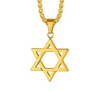 Richsteel Necklace for Men Boyfriend Gifts Mens Novelty Pendants Jewish Judaism Womens Jewellery Star of David Pendant