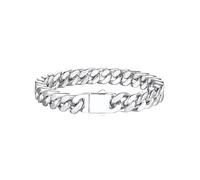 Richsteel Silver Chain Mens Cuban Bracelets Stainless Steel Curb Link Chains Chunky Heavy Duty Bracelet Miami Jewellery 9mm Width 21cm Length