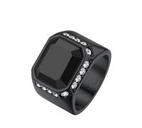 Richsteel Sovereign Ring for Father Stainless Steel Class Rings Black Onyx Ring Men Size Z+3
