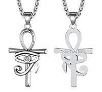 Richsteel Stainless Steel Ankh Egypt Cross Necklace Men Womens Eye Of Horus Faith Necklaces Personalised
