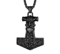 Richsteel Thor Hammer Necklace Celtic Jewellery Women Mjolnir Viking Odin Helmet Necklaces Men