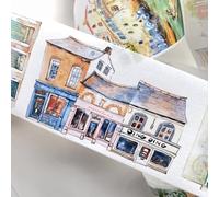 RICHTAPES SeaHorse Forest Vol2-A12 Small House,Original Design Vintage Washi Tape Stickers,for Scrapbook Supplies,Scrapbook Tape Stickers,Junk Journal Stickers,Masking Tape,Decorative Tape