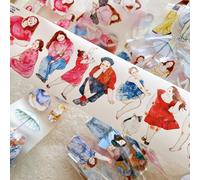 RICHTAPES Seahorse Forest Vol6 A36 Little Comfort,Pre-Cut Kawaii Vintage Original Character Washi Tape Stickers,for Scrapbook Supplies,Scrapbook Tape Stickers,Junk Journal Supplies