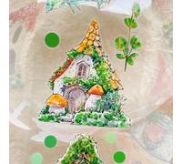 RICHTAPES Seahorse Forest Vol8 A48 Vintage Forest Cottage,Pre-Cut Cute Scene Clear PET Washi Tape Stickers,for Scrapbook Supplies,Scrapbook Tape Stickers,Junk Journal Supplies