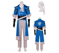 Richter Belmont Cosplay Jacket Pants Belt Uniform Blue with Headband Men Vampire Killer Ralph Halloween Battle Costume (Blue, X-Large)