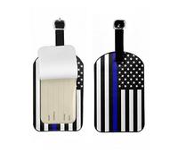Richugui 1 Pack Luggage Tags for Suitcases,American Flag Skull Luggage Tag,Leather Stainless Steel Loop Label Tag for Women Men Girls Travel Bag Suitcase-1pc