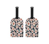 Richugui 1 Pack Pretty Little Daisy Luggage Tags for Suitcases,Luggage Tag,Leather Label Tag for Women Men Girls Travel Bag Suitcase, 1pc