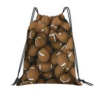 Richugui Ball Drawstring Backpack American Footballs Drawstring Bags Sports Gym Bag For Women Men Backpacks Swim Bag For Beach