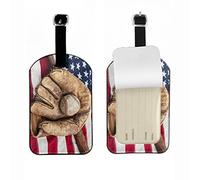 Richugui Baseball Glove Baseball Pattern Luggage Tags, Faux Leather Suitcase Tags with Address Label,Travel Accessories with Address Tag,Luggage Tag,ID Tag-1pc