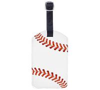 Richugui Baseball Travel Luggage Tags ID Label Leather Bag Tags Suitcase Set of 1 Baggage Tag Handbag Tag with Full Back Privacy Cover