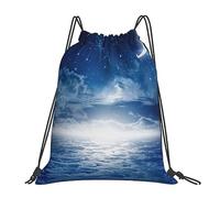 Richugui Beautiful Sky Star Moon Beautiful Artistic Night Drawstring Backpack Gym Sports String Bag Fashion Casual Daypack For Men And Women Travel Sackpack Fashion Casual Daypack For Men And Women