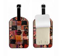 Richugui Pack of 1 Mysterious and Cool Leather Luggage Tags,Privacy Cover for Suitcases,Suitcase Tag Identifiers, Luggage Labels Tags with Adjustable Strap,Travel