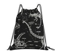 Richugui Retro Drawstring Backpack Dinosaur Drawstring Bag Sports Gym String Bag For Women Men Backpacks Training Yoga Bags