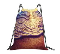 Richugui Sunset Drawstring Backpack Beautiful Ocean Drawstring Bags Sports Gym Bag For Women Men Backpacks Swim Bag For Beach