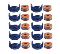 RichVibe 1/4/6/10pcs Trimmer Spool Cover with Replacement Line for MacAllister MGTP18Li Garden Grass Lawn Trimmers, 1.5mm 2.5m Length Line(10)