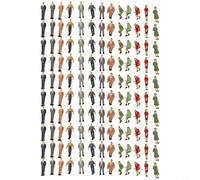RichVibe 1:48 O Scale Painted Figures 130Pcs Miniature People for Model Trains Architectural Models Railway Scenery Mixed Poses