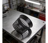 RichVibe 10 Pack Hydroponics Net Cups Planting, Black Plastic Nursery Baskets with Drainage Holes Indoor Outdoor Garden, Stackable Design(A)