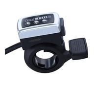 RichVibe 106DX Electric Bike Thumb Throttle with Power Switch and Battery Level Display, 36V 48V Plastic Black Handlebar Control for 23mm Tube for Mountain Bike and E-Bike