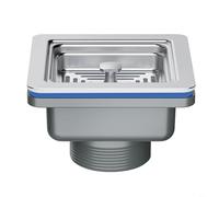 RichVibe 114mm Stainless Steel Kitchen Sink Square Drain with Lift Mechanism and Effective Filter for Modern and Traditional Home Use