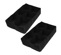 RichVibe 2 Pack Reusable Fabric Raised Garden Bed, Breathable Plant Grow Bags with Drainage Vegetables Flowers Fruits, Outdoor Indoor Gardening Pots, Black 60x60x30cm(six squares)