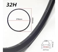 RichVibe 20 Inch Aluminum Alloy Double Wall Bike Wheel Rim for Mountain Bicycle, 24/28/32/36 Hole, Disc Brake, 365g