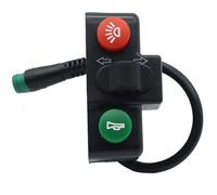 RichVibe 3-in-1 Electric Bike and Scooter Handlebar Switch with 22mm Fit, 5-Pin Waterproof Connector, Light Turn Signal Horn Control, for 7/8 Inch for Motorcycle, E-Bike, 24V 36V 48V