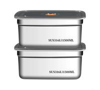 RichVibe 316 Stainless Steel Food Storage Containers With Sealed Lids Stackable Lunch Boxes For Kitchen Refrigerator Bbq And Heating Use Easy Clean Multi-Purpose Sturdy Meal(1500)