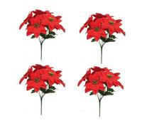 RichVibe 4-6 Stück Künstliche Blumenzweige, rote Weihnachtssterne, Ornamente