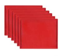 RichVibe 6 Pack Silicone Baking Tray Liners Non-Stick Dehydrator Mats With Raised Lip For Cosori, Sturdy High Temperature Resistant Sheets For Making Fruit Rolls, Cookies And Dried Vegetables(Red)