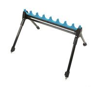 RichVibe Adjustable Fishing Rod Holder 2-Section Telescopic 4 Leg 8 Rig Roost Kit Sturdy Zinc Alloy EVA Coated Secure Grip Compact Lightweight for Various Fishing Conditions(Blue)