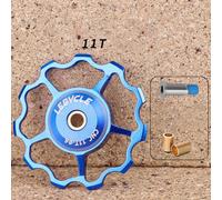 RichVibe Aluminum Alloy Rear Derailleur Jockey Wheel with Sealed Steel Bearing, Waterproof and Dustproof Pulley for Road Bike Bicycle, Black Red Blue Gold, 11T 13T 15T