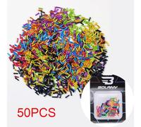 RichVibe Bicycle Brake Shifter Inner Cable End Caps Aluminum Alloy Crimp Tips for Road and Mountain Bikes, Mixed Color, 50 Pack, Wire Tail Protectors for Cycling Maintenance and Repair