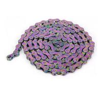 RichVibe Bicycle Chain 8/9/10 Speed High Strength Steel 116 Links Rainbow Color with Safety Buckle Quick Install for Campagnolo and Road Mountain Bikes Cycling Gear