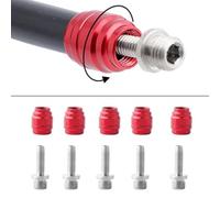 RichVibe Brake Olive and Barb Kit for SRAM Stealth-a-majig Hydraulic Brake Hose, Steel, Easy Install with T8 Torx, Red, 5 Pack and Wrench Set for Mountain and Road Bike Repair