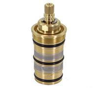 RichVibe Brass Thermostatic Cartridge Shower Mixer Valve Core Replacement Kit, Hot and Cold Water Control Repair Part with Safety Override