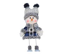 RichVibe Christmas Blue Snowman Rag Doll with Lei Feng Hat and Ski Outfit, Soft Cloth Holiday Decoration for Winter Festival Home Display, Cute Collectible Gift for Kids and Family