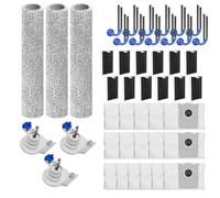 RichVibe Complete Kit For Ecovacs For Deebot T90 Pro For Omni Robot vacuum, Nylon Bristle Side Brushes, for Soft Fiber Roller Brushes, Activated Carbon Filters, Mop Cloths and Dust Bags