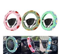 RichVibe Crochet Steering Wheel Cover Car 14-15 Inch, Sunflower Pattern Boho Design, for Soft Cotton Yarn, For for Most Sedans for SUVs MPVs