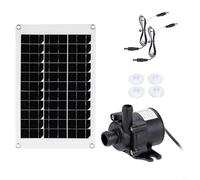 RichVibe DC Solar Panel Water Pump Kit 50W 12V Brushless 350L/H Silent Submersible Garden Fountain With 2 Meters Maximum Head For Outdoor Pond Water Circulation Enhancement