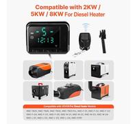 RichVibe Diesel Air Heater Controller 2KW 5KW 8KW Heaters with LCD Display and 433 MHz Remote, For for VEVOR XMZ Series, ABS Material, -30 to 40 Operation