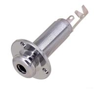 RichVibe Electric Guitar End Pin Jack 6.35mm 1/4 Inch Socket Replacement Part Brass Construction Anti-Corrosion Black Gold Silver(Silver)