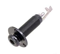 RichVibe Electric Guitar End Pin Jack 6.35mm 1/4 Inch Socket Replacement Part Brass Construction Anti-Corrosion Black Gold Silver(Black)